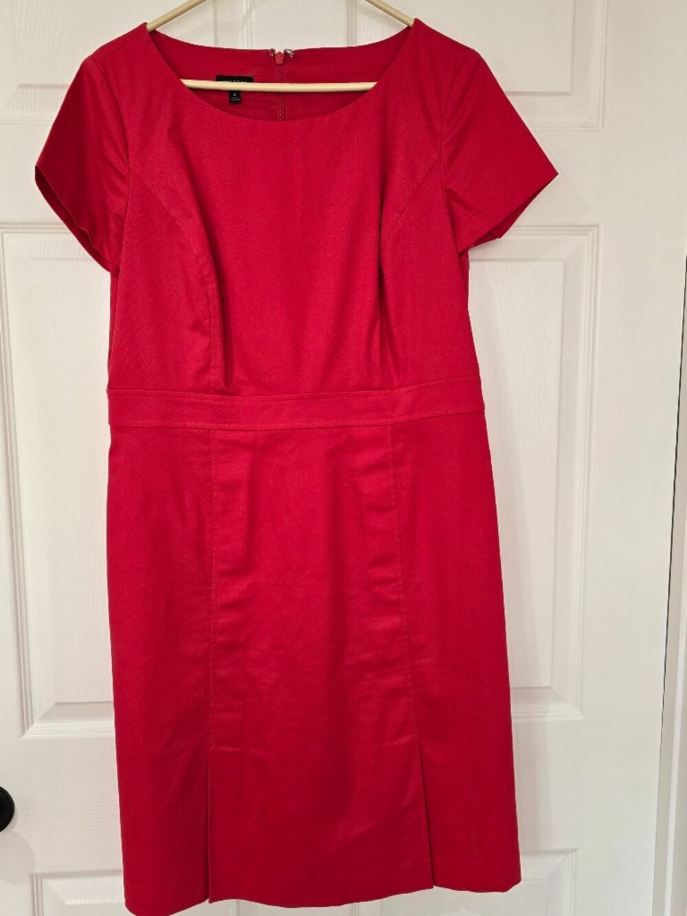 Talbots Cap Sleeve Sheath Dress Lined Tailored Knew Length Dark Pink Size 10